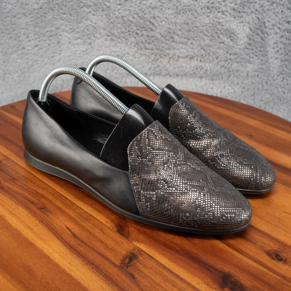ECCO Touch Ballerina 2.0 41 Women US 10-10.5 Black Snake Print Toe Flats